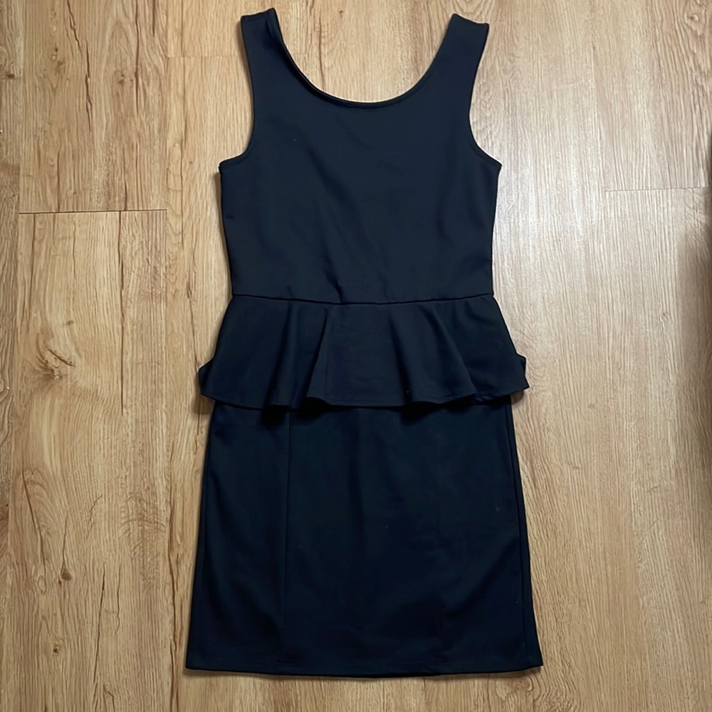 Black peplum dress